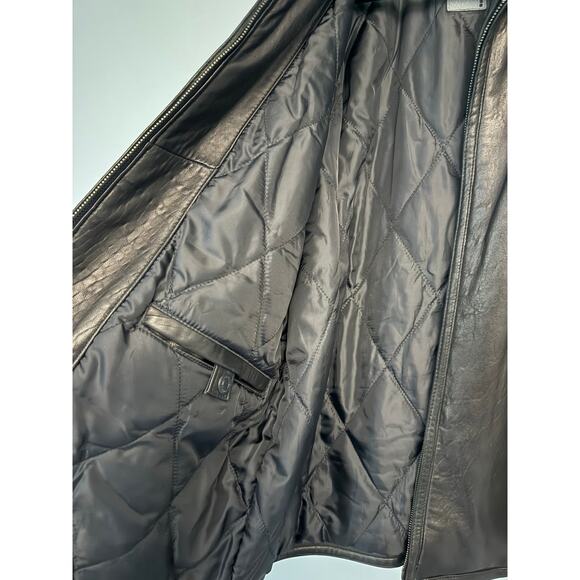 Vintage Black Genuine Leather Jacket – Unisex Oversized Fit men’s medium - Picture 3 of 9